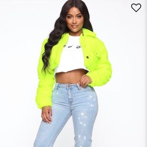 Fashion Nova Crop Sherpa Jacket